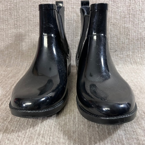 Michael Kors Black Rain Boots Ankle Chelsea Booties Women's Designer 7L 37EU - Picture 3 of 11